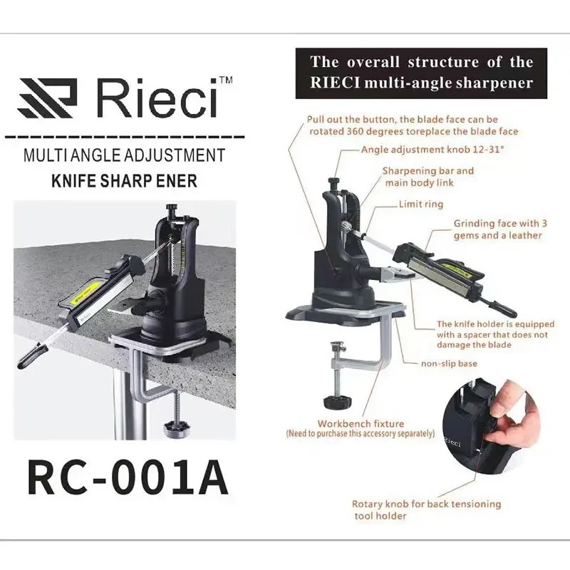   iii professional knife sharpener system   iii professional knife sharpener system cast iron construction manual sharpening with 4 whetstones non   knife   tool details 3