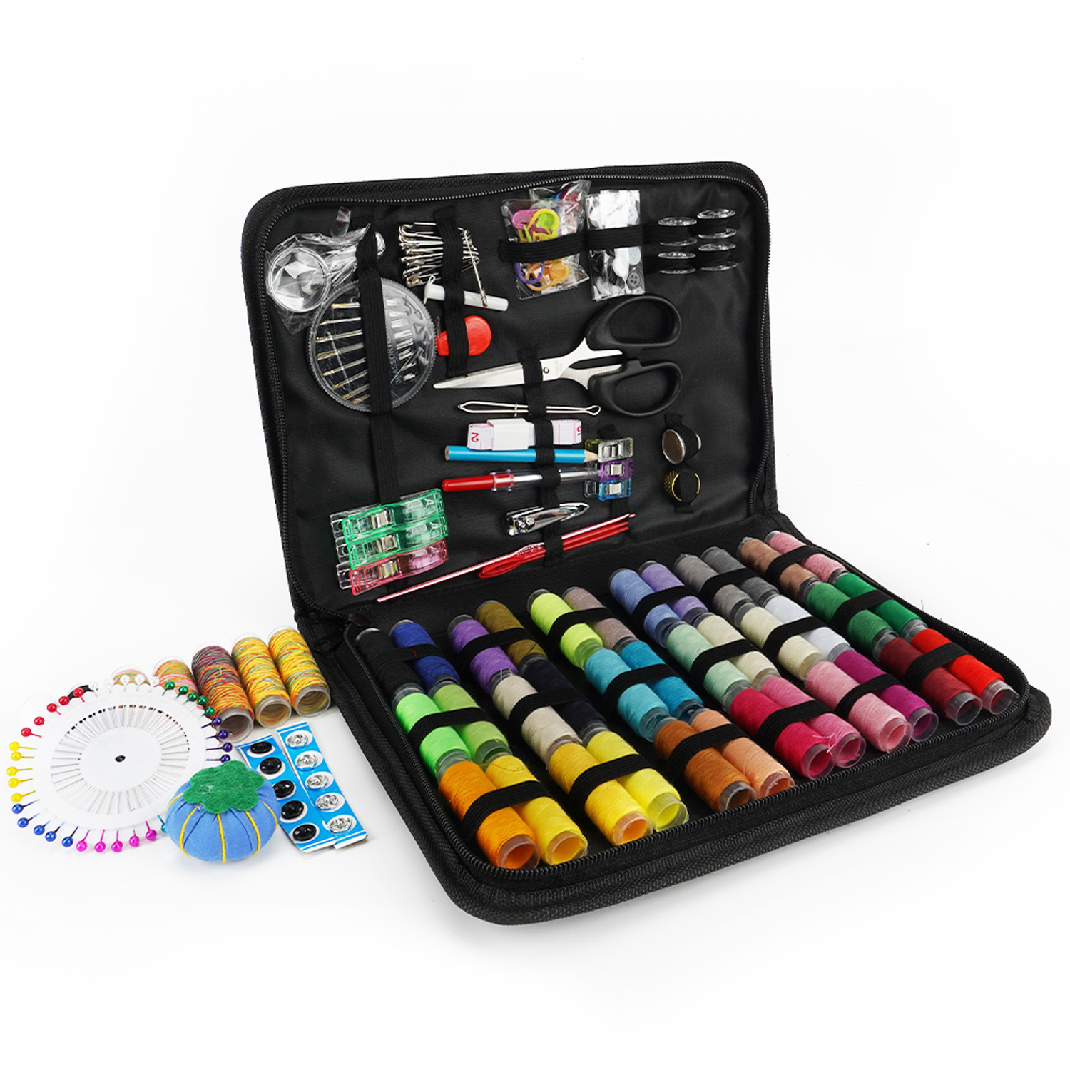 197pcs -one Sewing Tool Kit - Includes Thread, Needles, Buttons, Markers & Clasps, Portable Practical Sewing Set For & Mending
