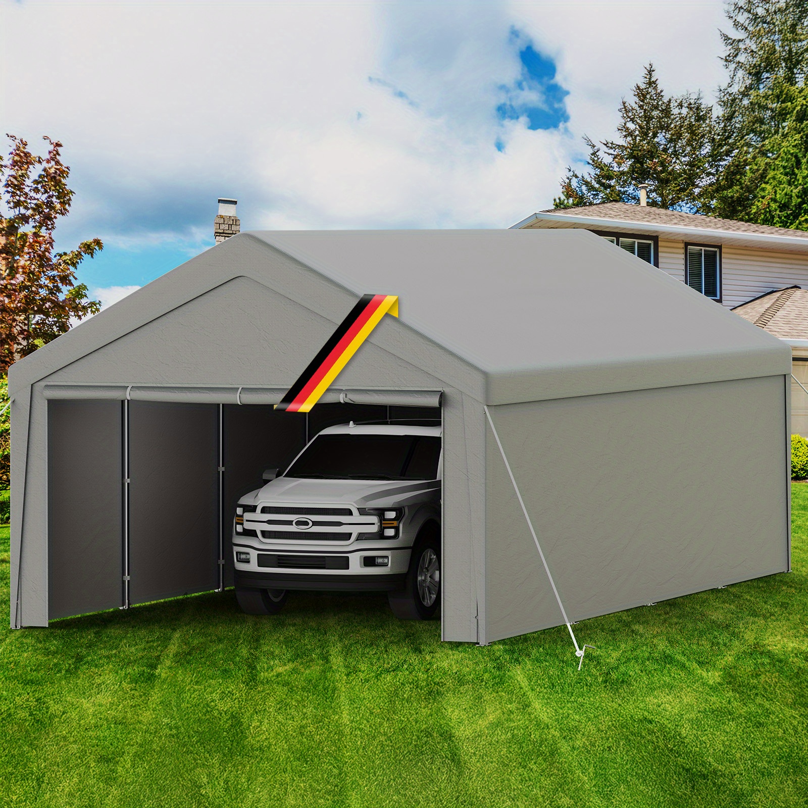 Kidsbuddy Garage Tent With And Ventilation , Foldable Shelter Storage With Uv Protection, Outdoor Carport