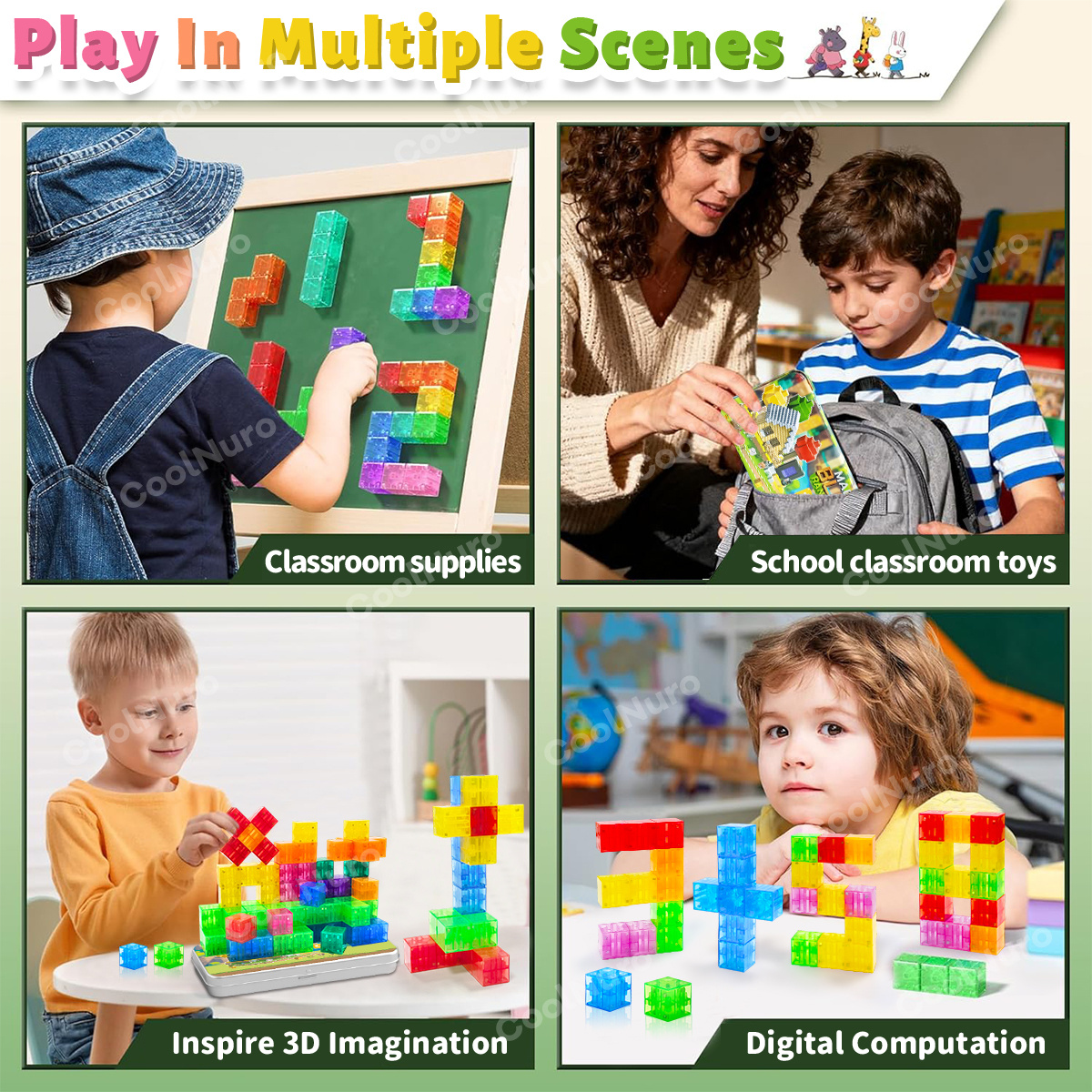 Magnetic Cubes 3D Puzzle Toy Set, 35pcs Gift for Kids