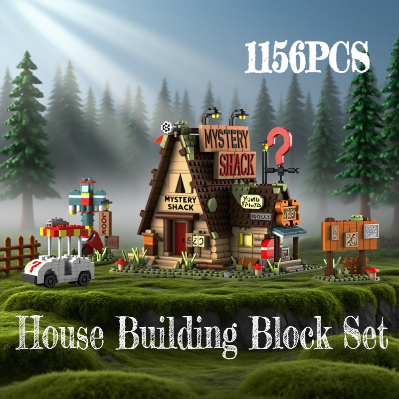 TEMU 1156pcs Whimsical Shack Construction Set For Adults Aged 14 And Up, Perfect As Christmas Gifts Or Challenging Birthday Presents, Ideal For Home Decoration