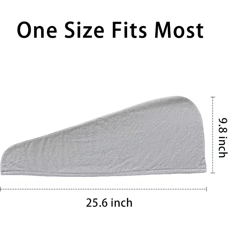 2-pack Microfiber Hair Towel Wrap For Women, Super Absorbent Quick-dry Hair Turban With Button, Soft Hair Drying Towel For All Hair Types, Large Size