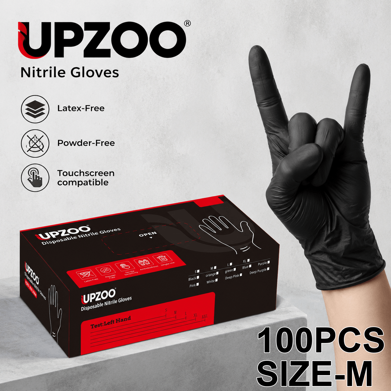 TEMU Boîte de 100 gants jetables en nitrile noir, antidérapants et avec une élasticité, adaptés à la peinture, au lavage de la vaisselle, au bain des