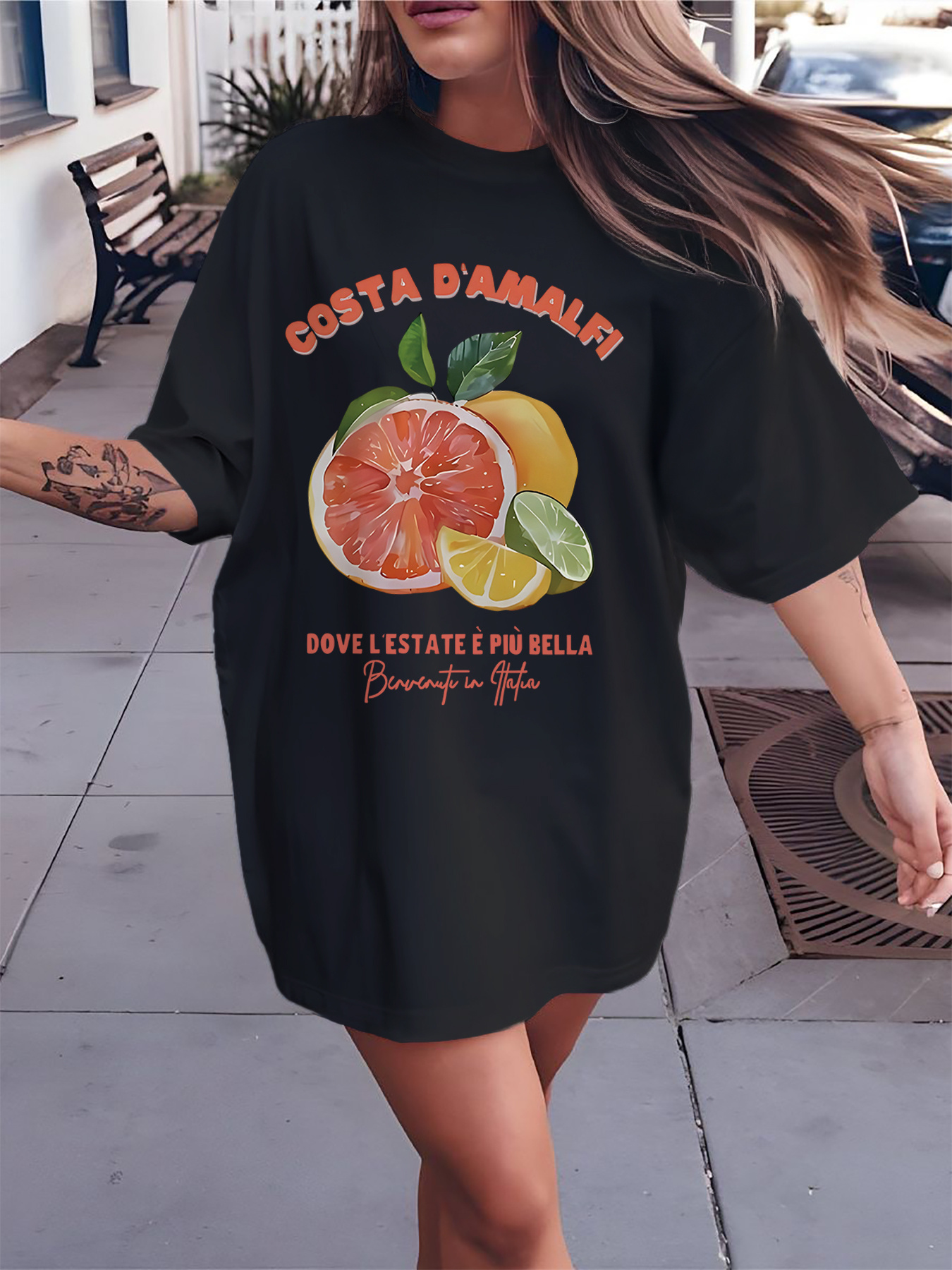 womens casual drop shoulder graphic t shirt Temu United Kingdom