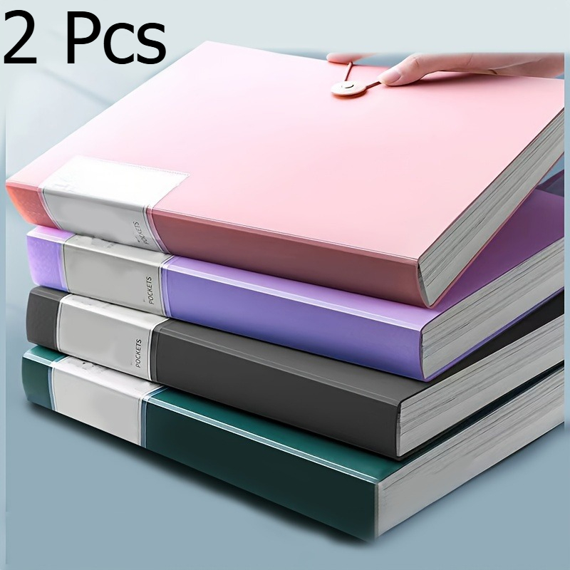 TEMU 120-pocket A4 Clear File Folder, Heavy Duty Pp Material, Transparent Document Organizer For Home, School And Office, Back To School Supplies For