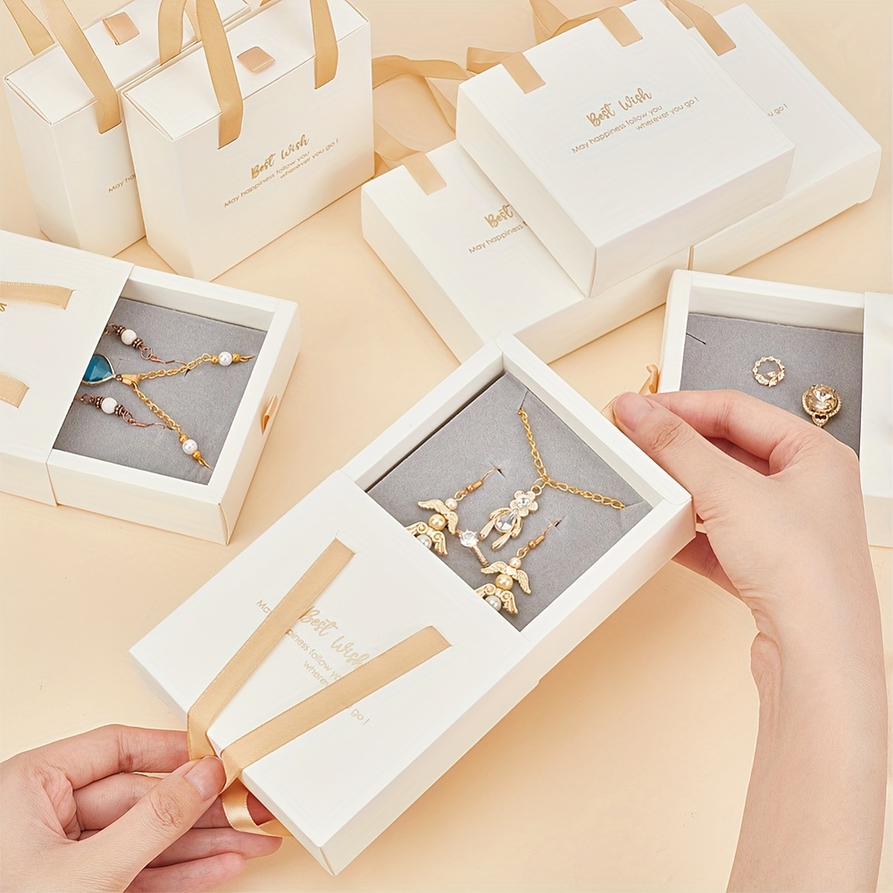 12 Elegant Jewelry Gift Boxes with Jute Rope Handles