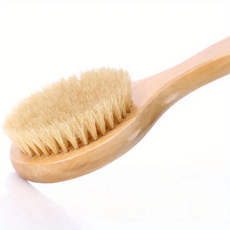 body brush long handled bathtub shower brush light beige exfoliation for bath tools manual back massage brush Product details 5