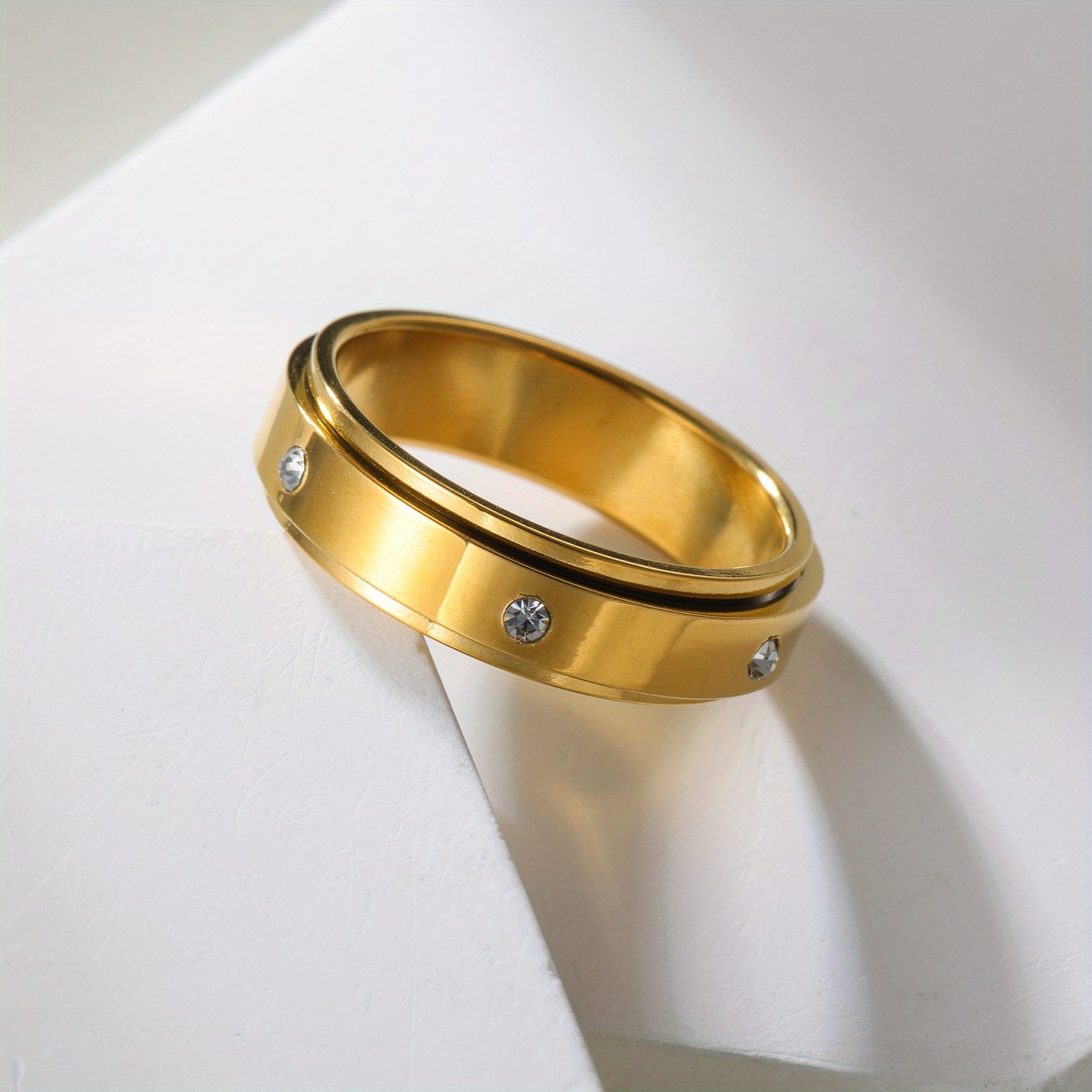 rotatable stainless steel luxury   ring with exquisite micro pave design for a   Product details 2
