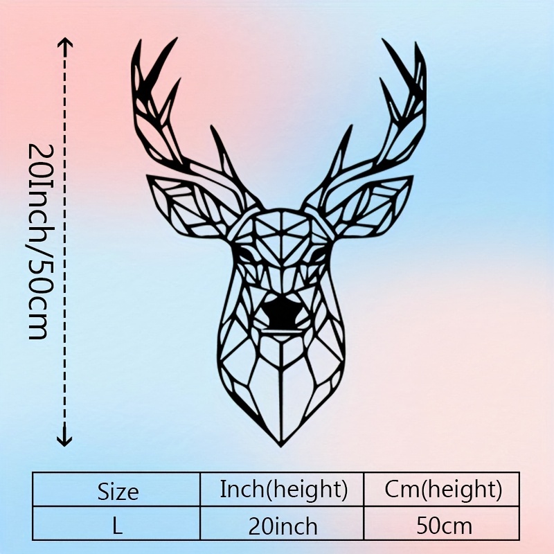 TEMU 1pc Suitable For Juveniles & Compatible With Deer Head Wall Sculpture - Natural-themed Iron Stag Antlers, Intricate Cut-out Deer Head For