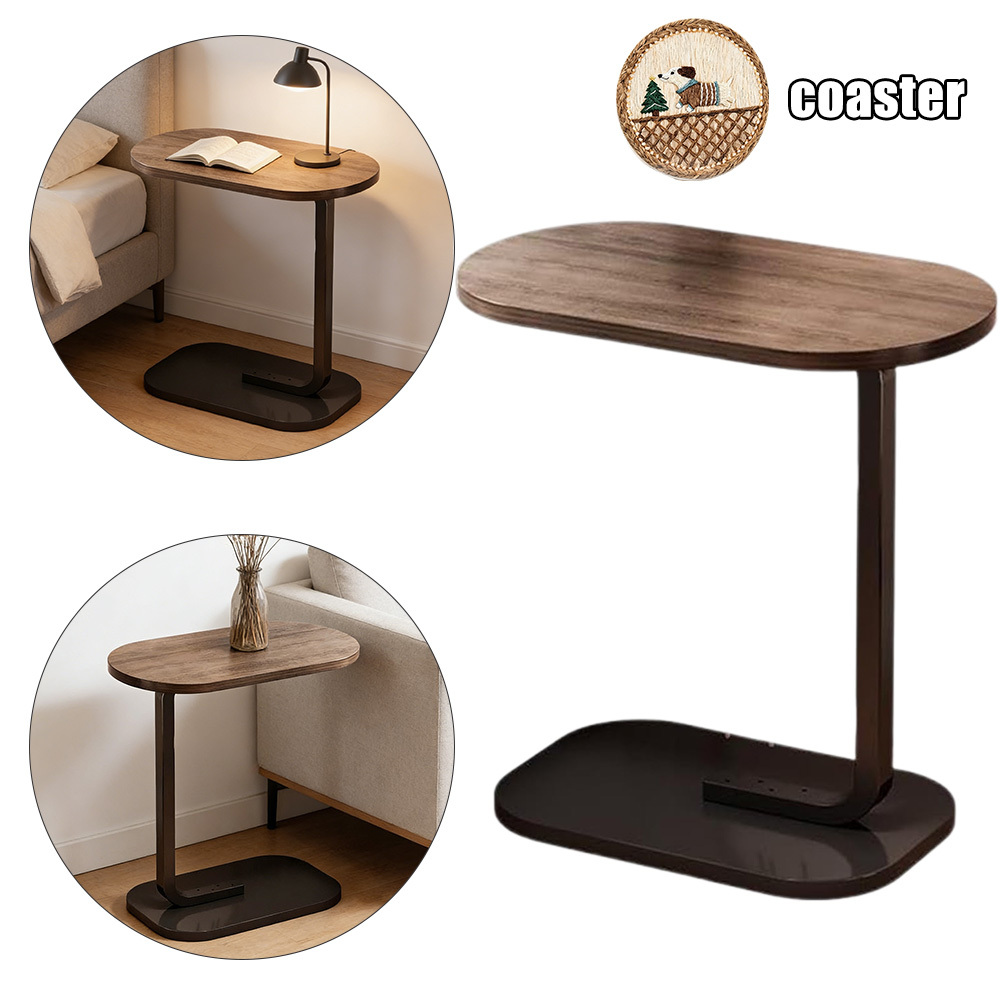Image of Sofa Bed Side Table With Coaster, Space-saving Small End Table, Suitable For Living Room, Bedroom, Sofa, Sofa And Bedside, For Small Apartments