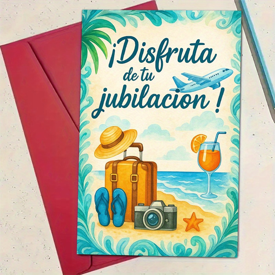 TEMU Una tarjeta de felicitación de jubilación de una sola pieza, para honrar nuevas y relajación. Es un regalo ideal para jubilados, viajeros y