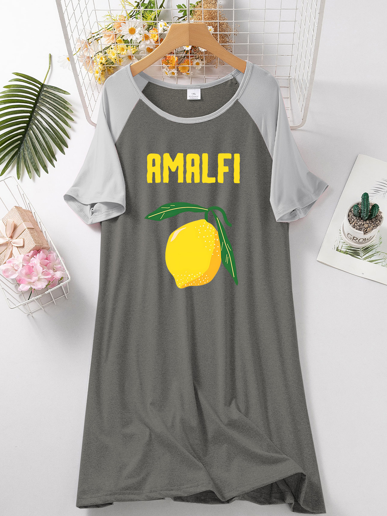 amalfi lemon print plus size dress women Temu Finland