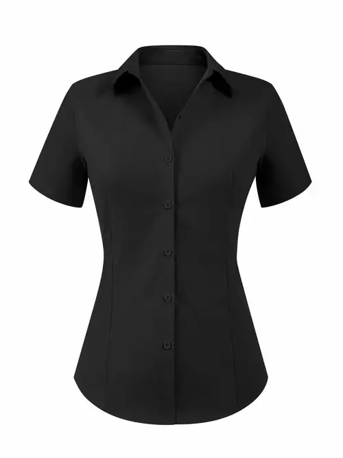women's button shirts short sleeve dress shirts collared work blouses spring summer fall women clothing - women's clothing - Temu women's button shirts short sleeve dress shirts collared work blouses spring summer fall women clothing - women's clothing - Temu