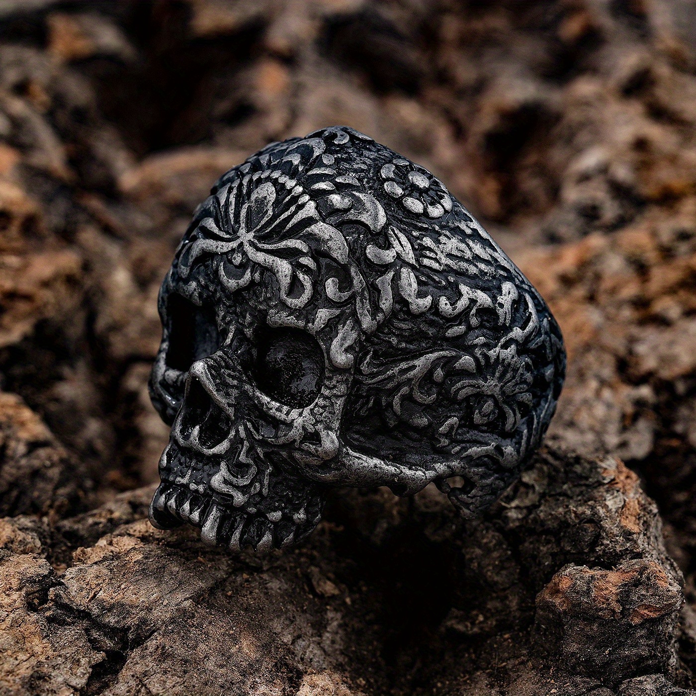 pieza anillo calavera vintage hombre acero Temu Uruguay