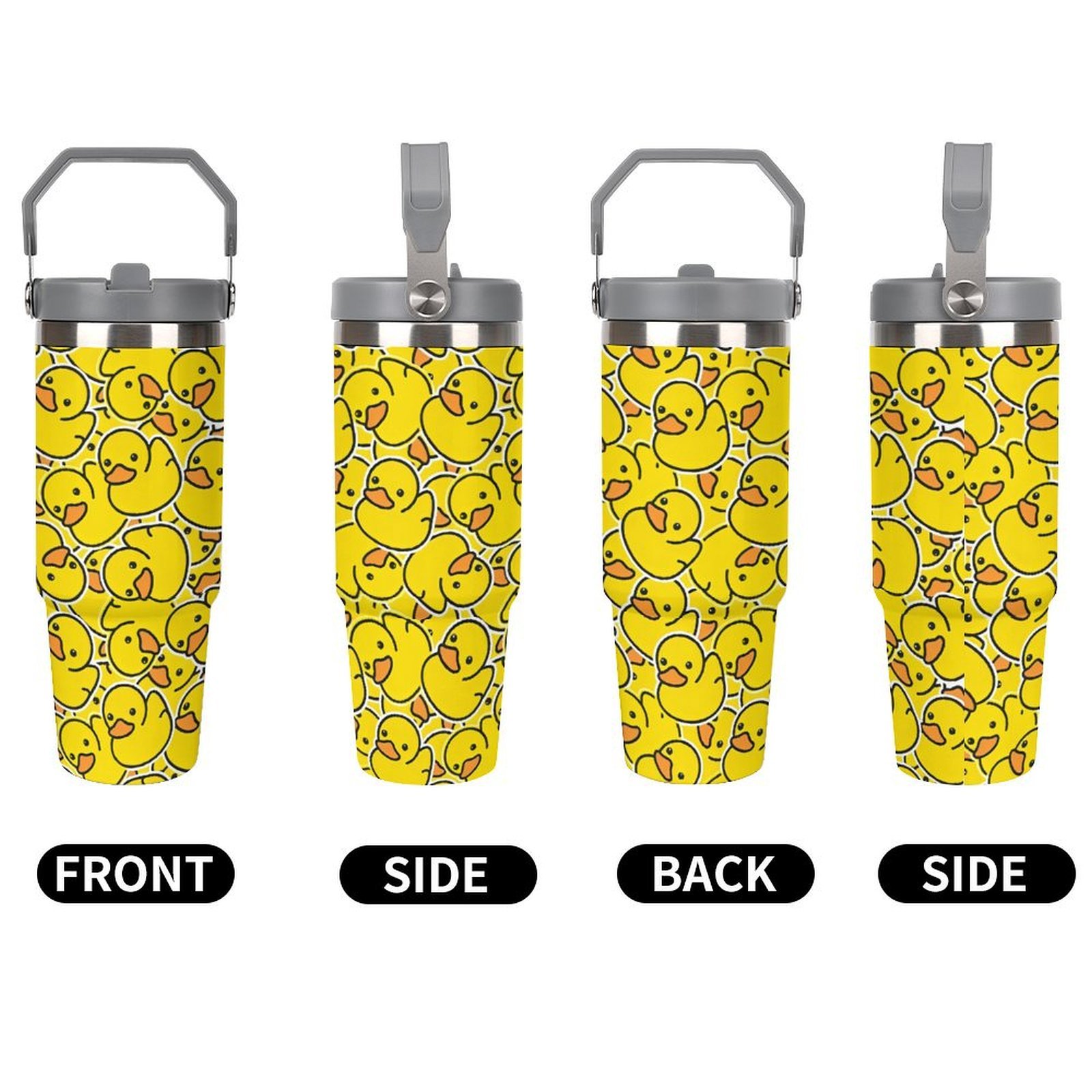 

1pc 30oz Little Yellow Duck Stainless Steel Insulated Tumbler With Lid - Vacuum Sealed Travel Mug For Drinks, Cute Cartoon Design, & Reusable, Office, Home, And Gifts, Insulated Coffee Tumbler