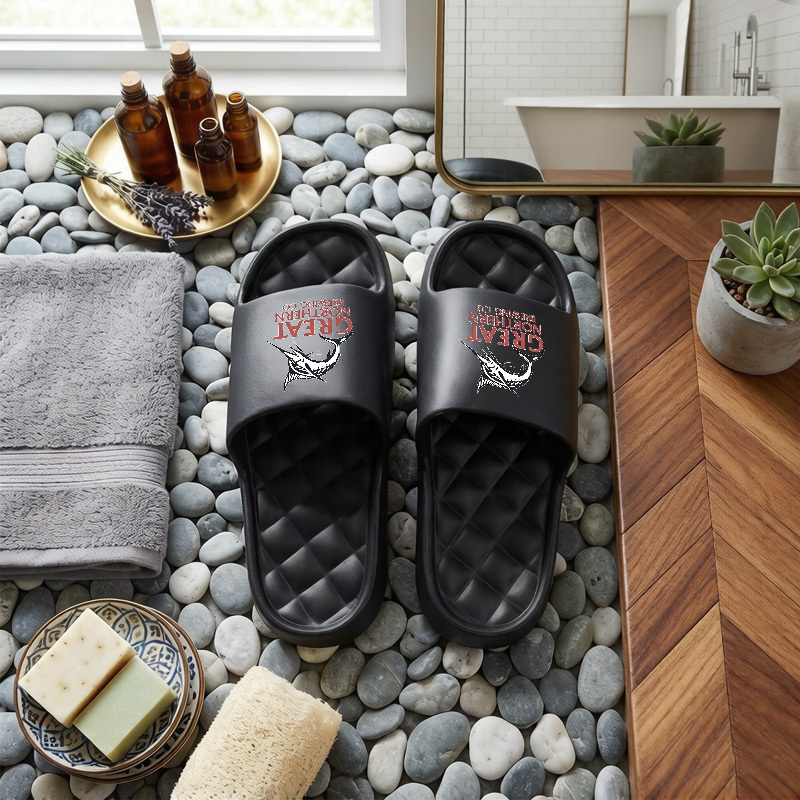 TEMU 1 Pair Great Northern Brewing Co. Print Plus-size Slippers, Lightweight Indoor Shoes, Lounge Sandals, Soft-soled, Suitable For Home And Beach