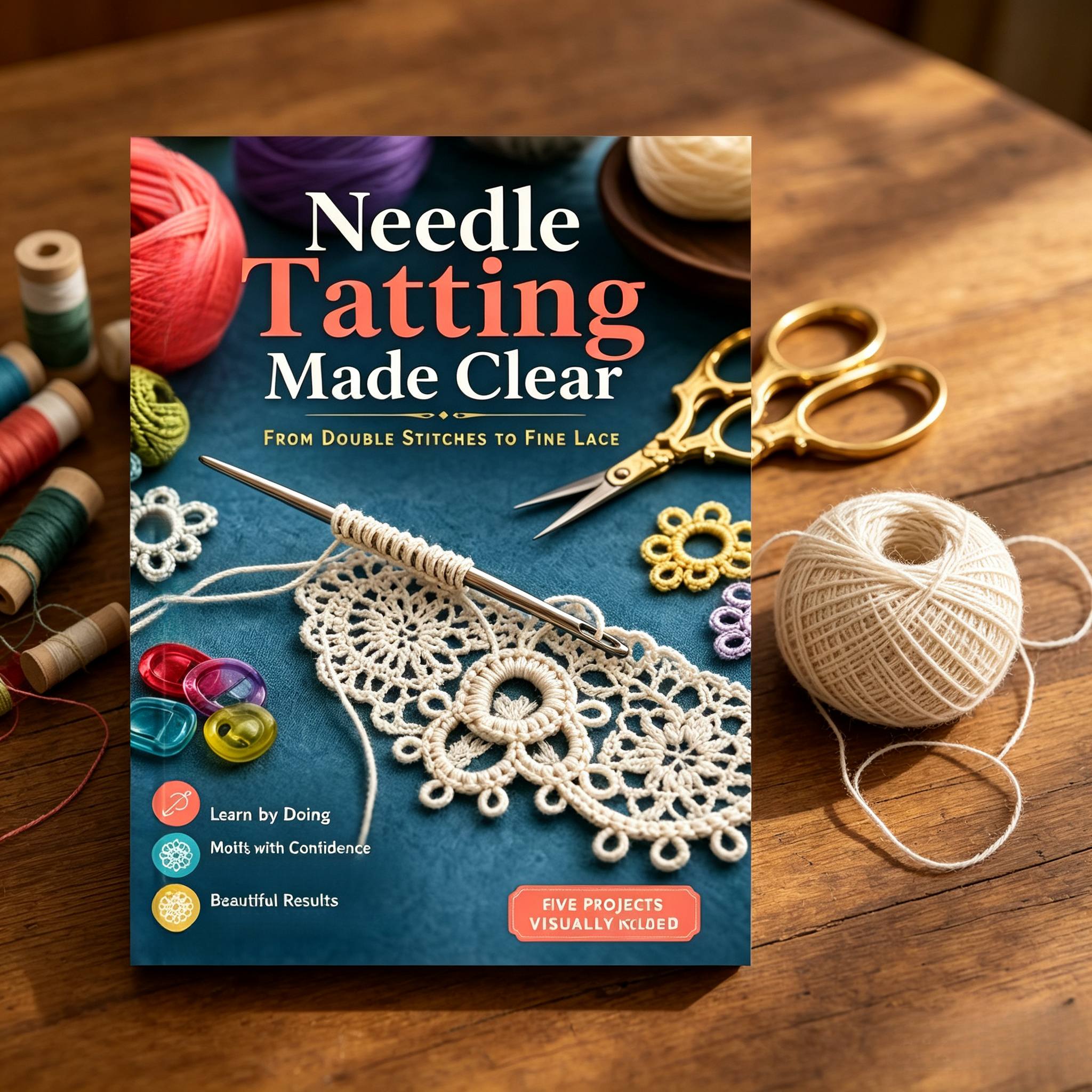 Needle Tatting Tutorial Book with Crochet Patterns