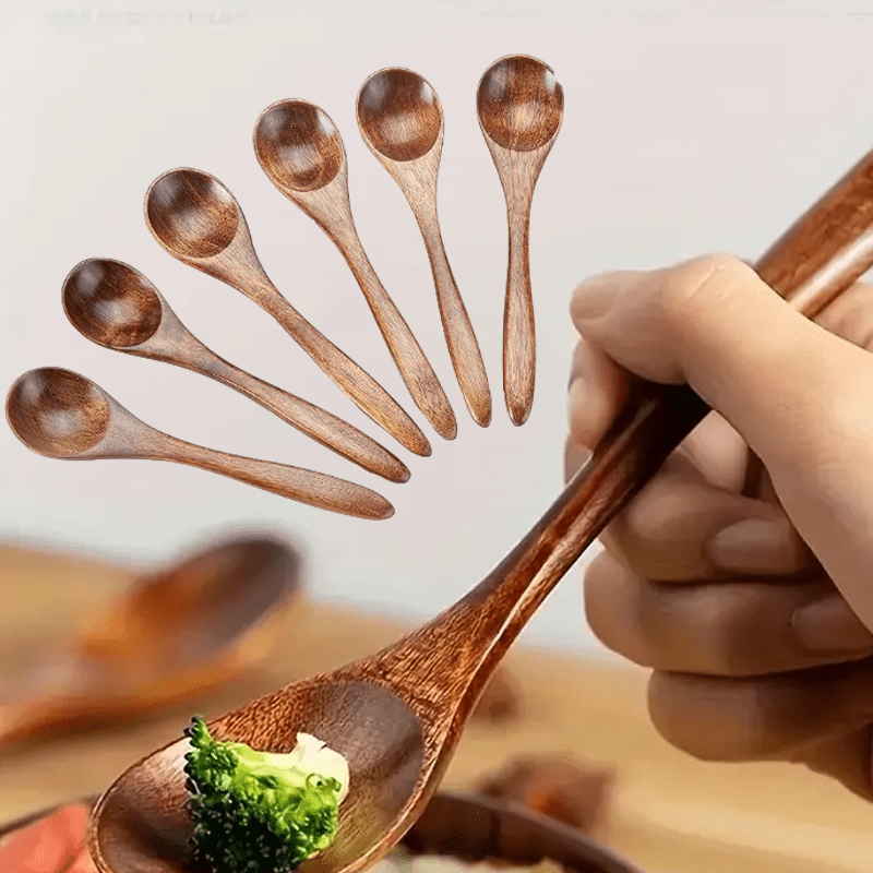 

Small Wooden Teaspoon Set Serving Wooden Utensils For Cooking Condiments Honey Spoons For Daily Use Cooking And Serving Kitchen Gadget