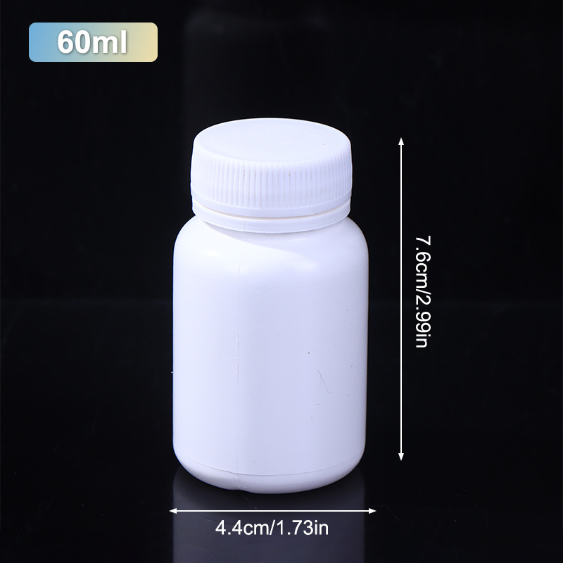 Plastic Bottle White Medicine Bottle With Screw Lid Food Grade Pe Storage Packing Container Pill Box Case Holder