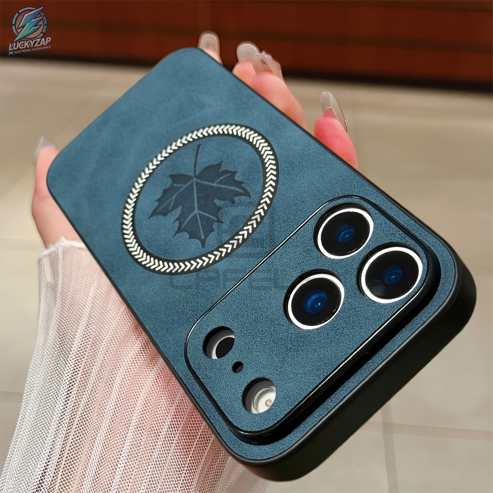 Image of Phone Case: Phone Case - New Luxury Magnetic Deer Head Pattern Case Compatible With Iphone 17 16 15 14 13 12 11 Pro Air 17promax 16promax Lens Protection Wireless Charging Shockproof Back Cover