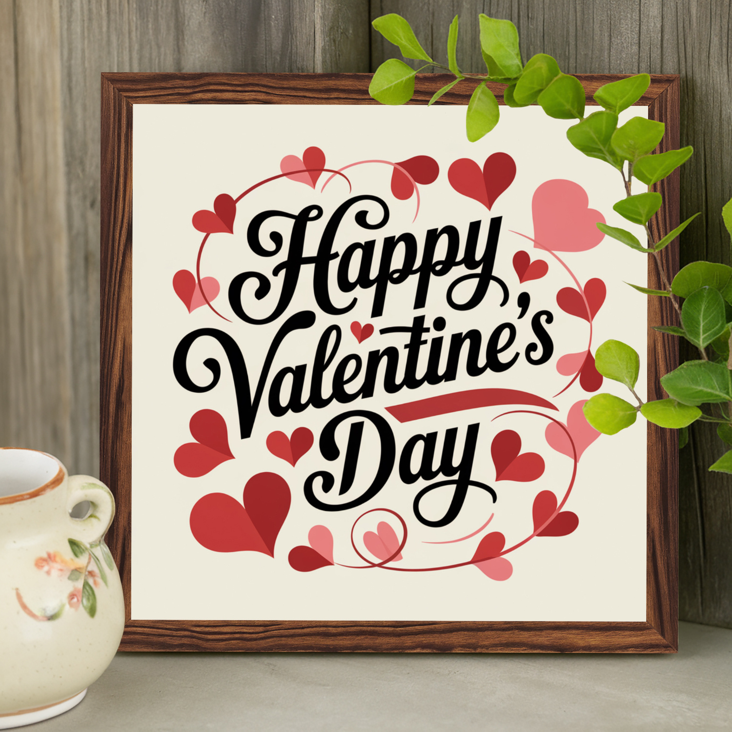 

Happy Valentine's Day 8x8 Inch Wood Sign - Romantic Desktop Decoration, Inspirational Wall Art Gift For Your , Indoor Use, Valentine's Day Decor Signs, Wall Sculptures