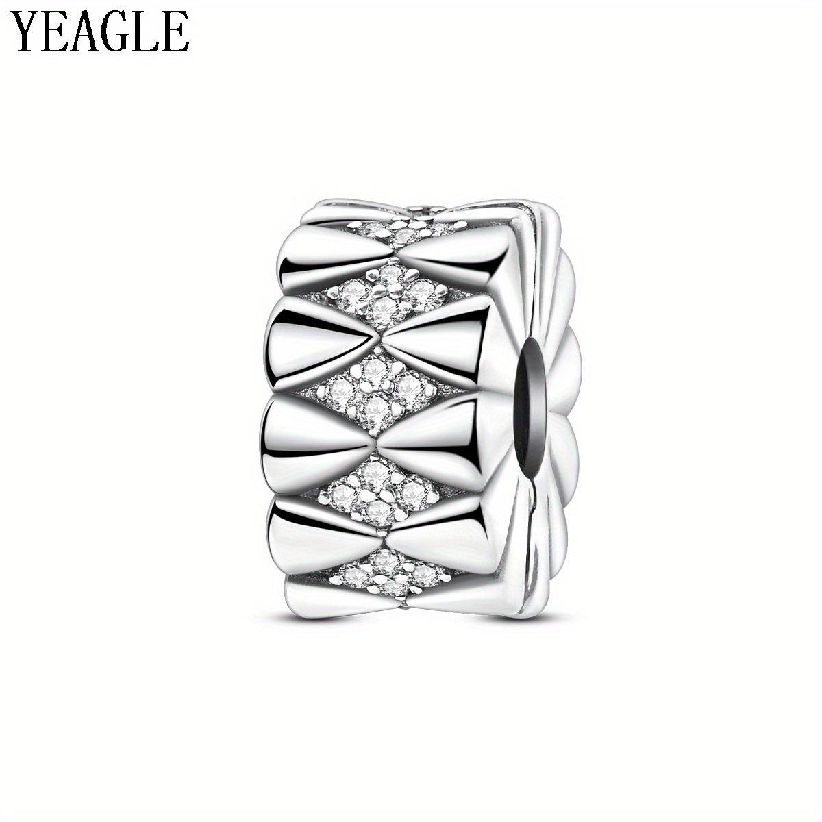 E-shop Versilberte Einfache Vintage Glitzernde Schleifen-Befestigungsclips mit Geometrischem Linien-Design Geeignet für Schlangenarmbänder DIY