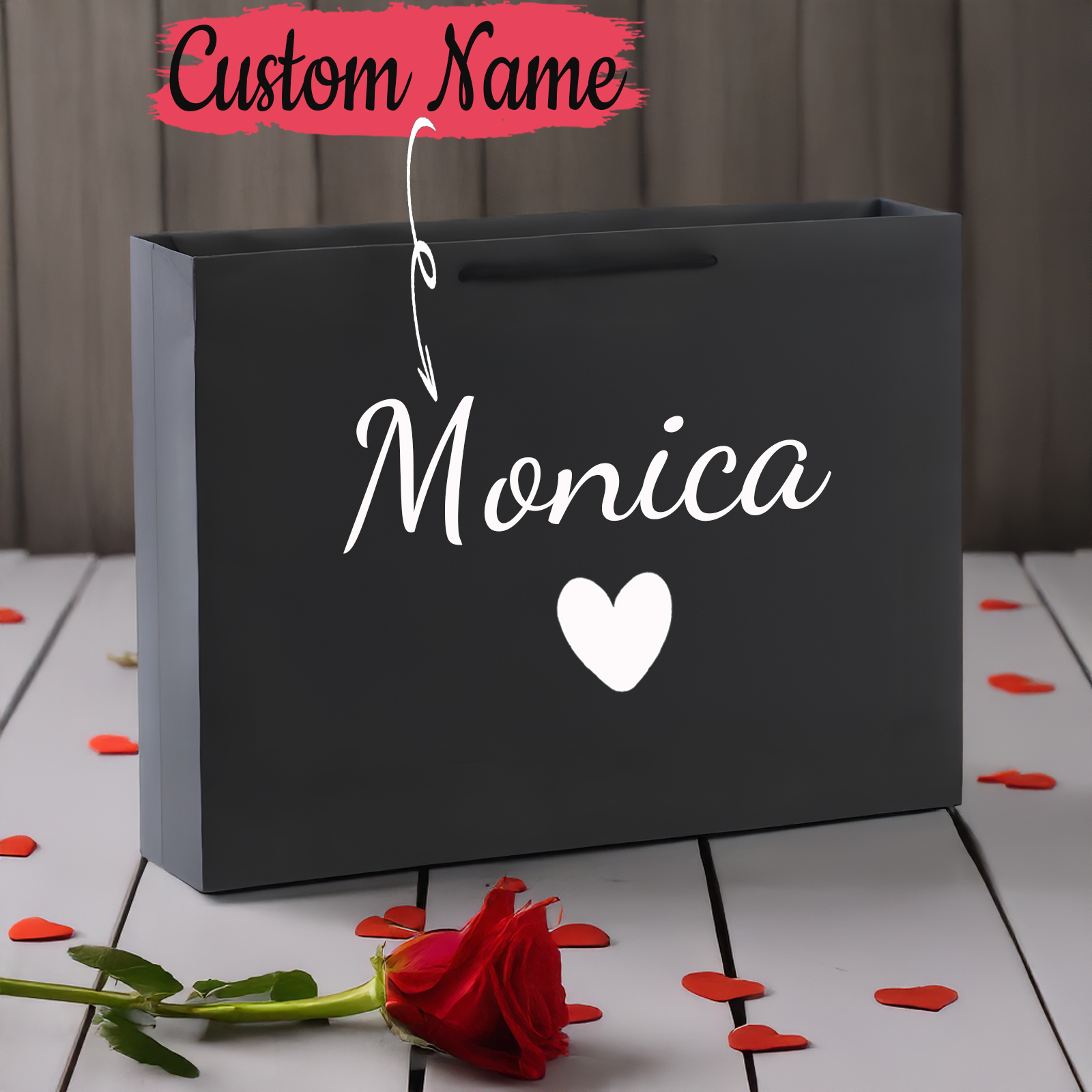 

Personalized Name Gift Bags, Customizable Paper Party Favor Bags With , For Birthday, , Valentine's Day - Love Themed Gift Packaging, Valentine's Day, Love Gift Bags, Gift Wrap Storage