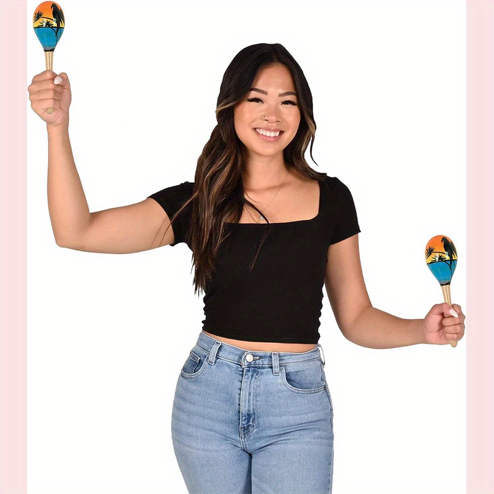 [Personalized] Laser Engraving custom Maracas Hand Percussion Rattles, with Rhythm for Party musical instrument, suitable for seaside birthday wedding, party gifts, Halloween gifts, Christmas giftst, DIY