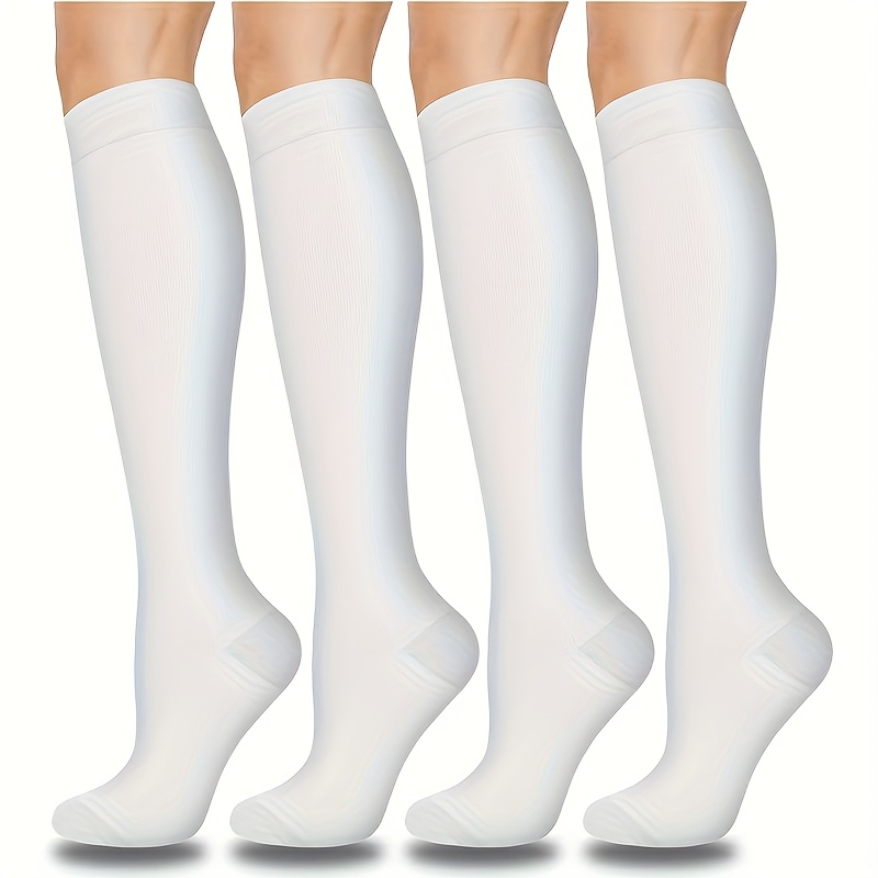 TEMU Deux paires de chaussettes de compression montantes en matériau lisse, idéales pour , le yoga, l'escalade et le cyclisme