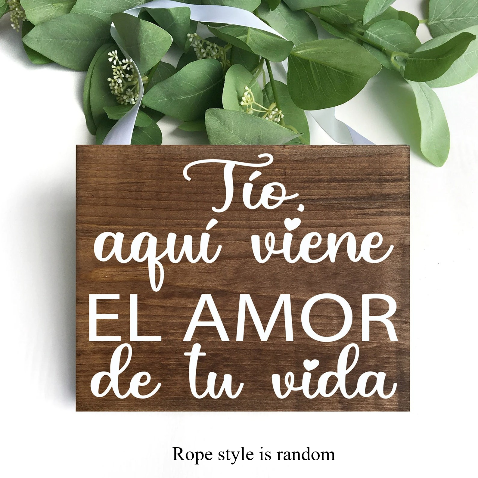 TEMU Letrero de madera, decoración de boda española, adorno colgante