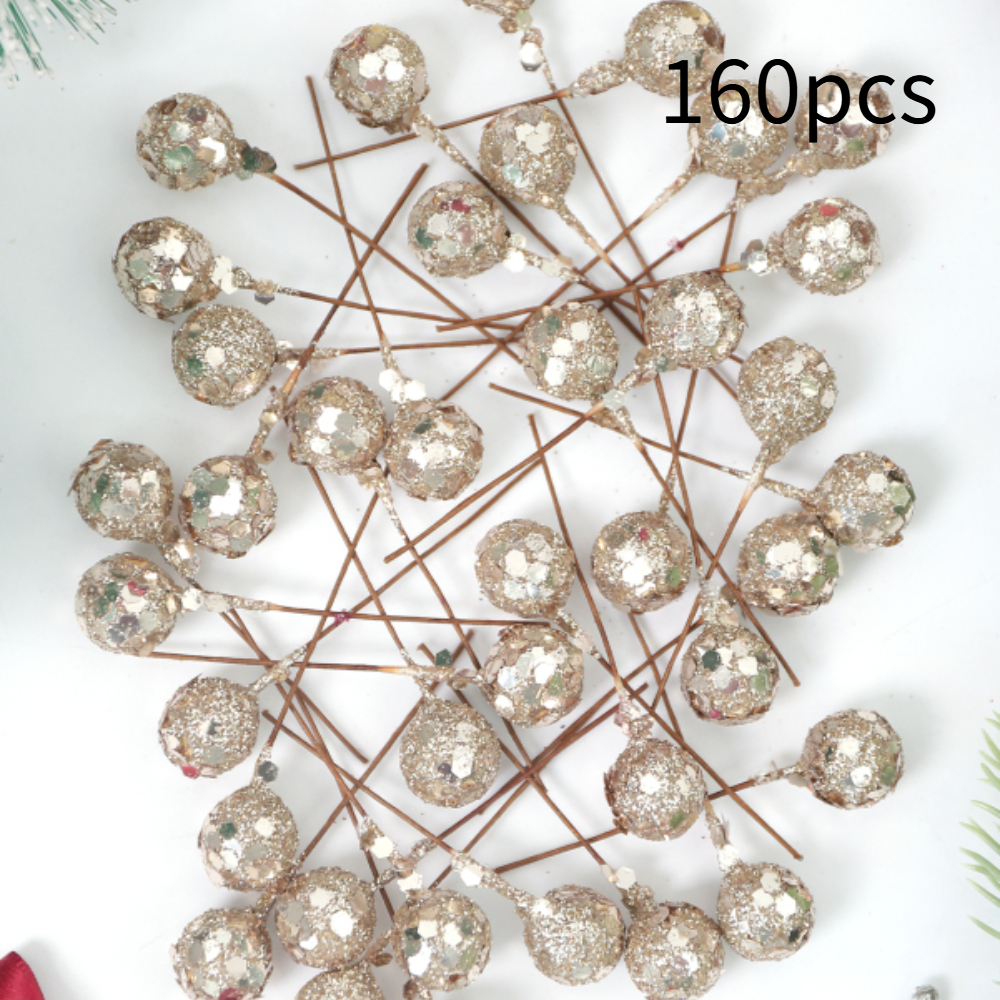TEMU 160 pièces de fruits artificiels de 1,2 cm/0,47 po avec ficelle, décoration de bricolage pour couronne de sapin de Noël et Halloween, matériel