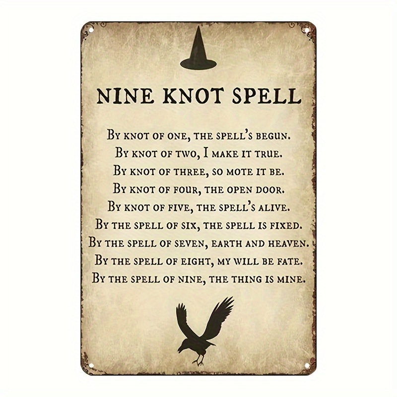TEMU 2d Flat Retro Wooden Wall Sign - Hat And Crow Silhouette With Nine-tailed Talisman, Classic Gothic Style Decor For Home, Bar, Cafe - Halloween,