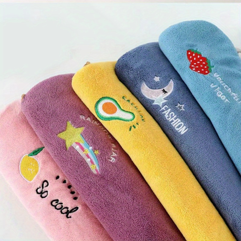 TEMU 5pcs Set Rapid Hair Drying Head Towel - Gentle, Absorbent, And Quick-dry Towel With Beautiful Embroidery For Women With Wet Hair - Perfect For