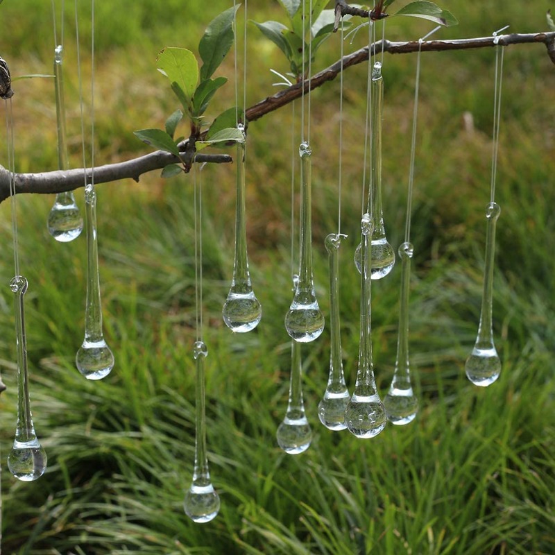 TEMU 12pcs Christmas Teardrop Ornaments - Chandelier Clear Raindrop Ornaments For Christmas Tree Decorations