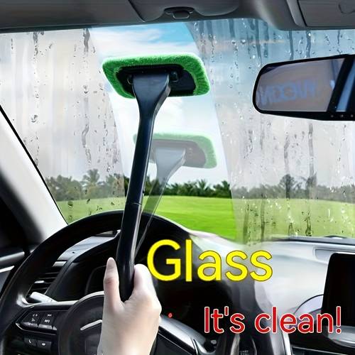car windshield cleaning tool set including 1pc washable reusable microfiber pad for windshield cleaning car glass wiping tool kit