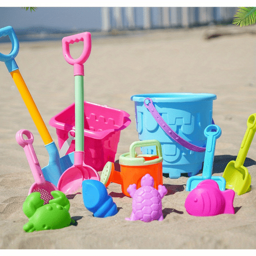 beach toy set for to play with water and sand large sand shovel beach bucket sand digging tool timer accessories random colors