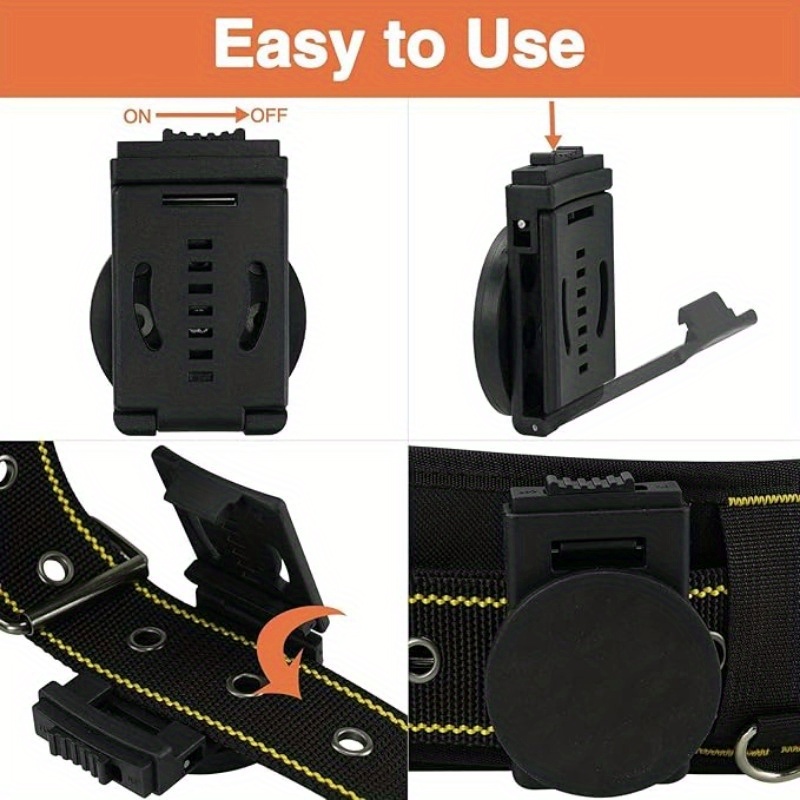 2pcs heavy duty magnetic belt clips non slip strong suction durable abs resin   for screws screwdrivers wrenches metal accessories portable storage solution for nail and   nail tool holder durable magnetic clip abs resin clip magnetic belt clip Product details 2
