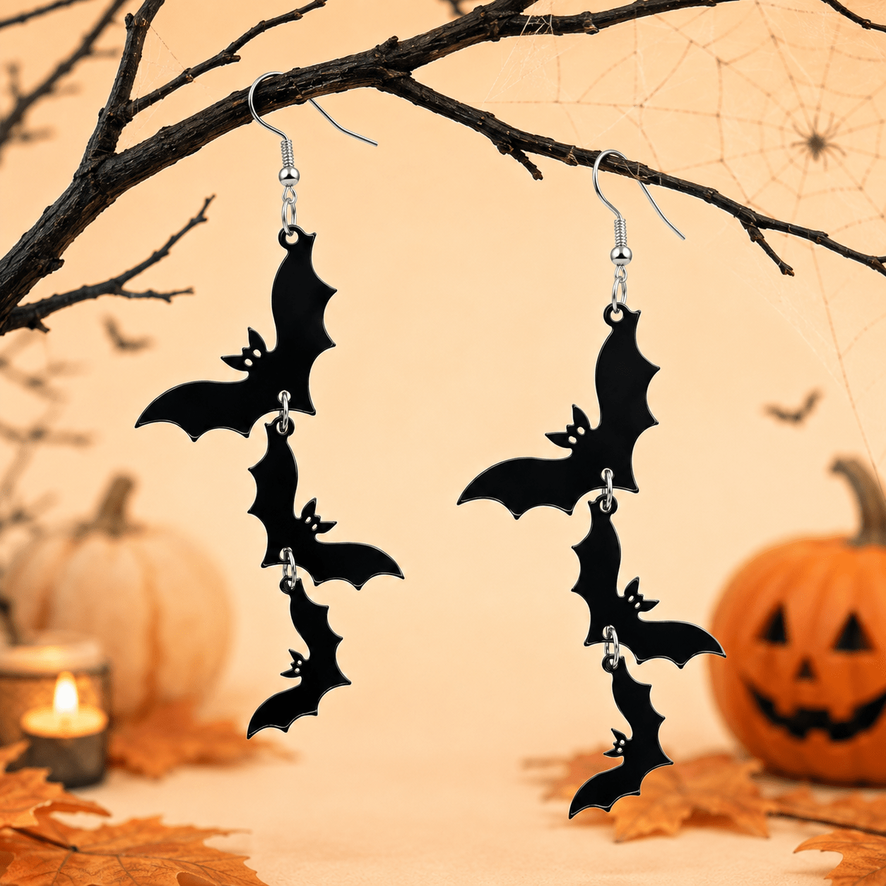 TEMU 1 di Orecchini da Donna con Pendente a Frange a Forma di Pipistrello, Stile Vintage Y2K per Halloween, Adatti per Feste , , Vacanze, Compleanni,