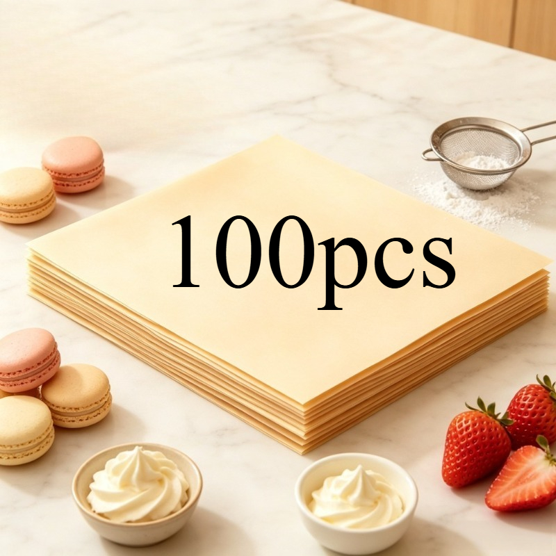 TEMU 100pcs (square) High-quality Baking Papers, Multiple Sizes Available, Suitable For Cakes, Bread And Pizza And Various Foods, Suitable For