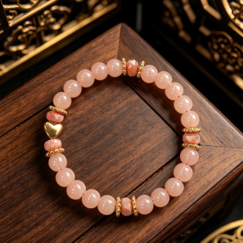 TEMU Men's & Light Luxury Beaded Bracelet With Elastic Cord - Suitable For Daily Wear, Parties, Valentine's/mother's/father's Day Gift, Comfortable