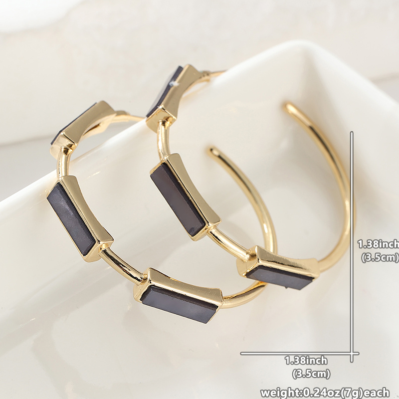 Unisex Modern Contrast Color C Hoop Earrings