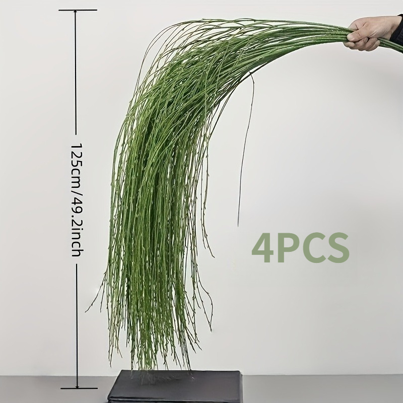 Image of 4pcs Large Chinese Green Willow Artificial Hanging Decor Set - Artificial With Green Willow Buds