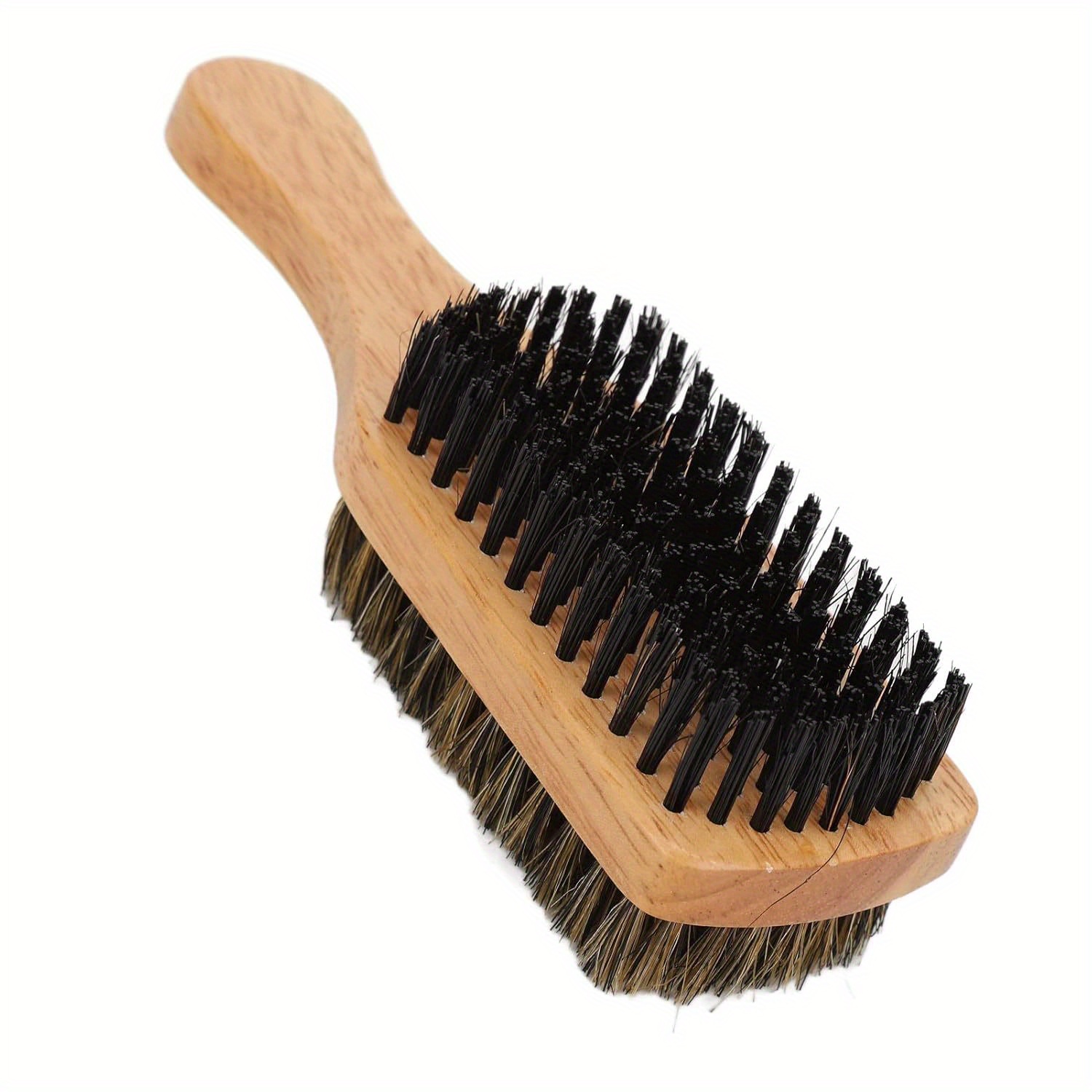 TEMU Double Sided Beard Brush, Great For And Detangling, Ergonomic Handle, Nylon Bristle, For Men, Maintaining Coarse Hair Beard Brush Double Sided