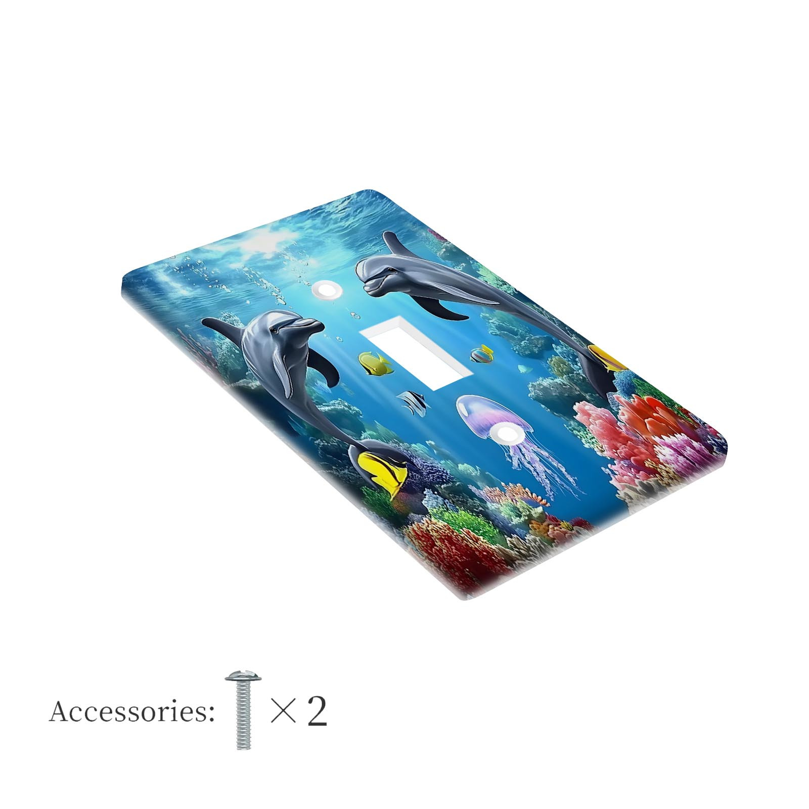 TEMU 1pc 1gang/2gang Underwater Light Switch Plate Cover Wall Plate Decorative Electrical Wallplate For Kitchen, Bathroom, Bedroom Home Decoration