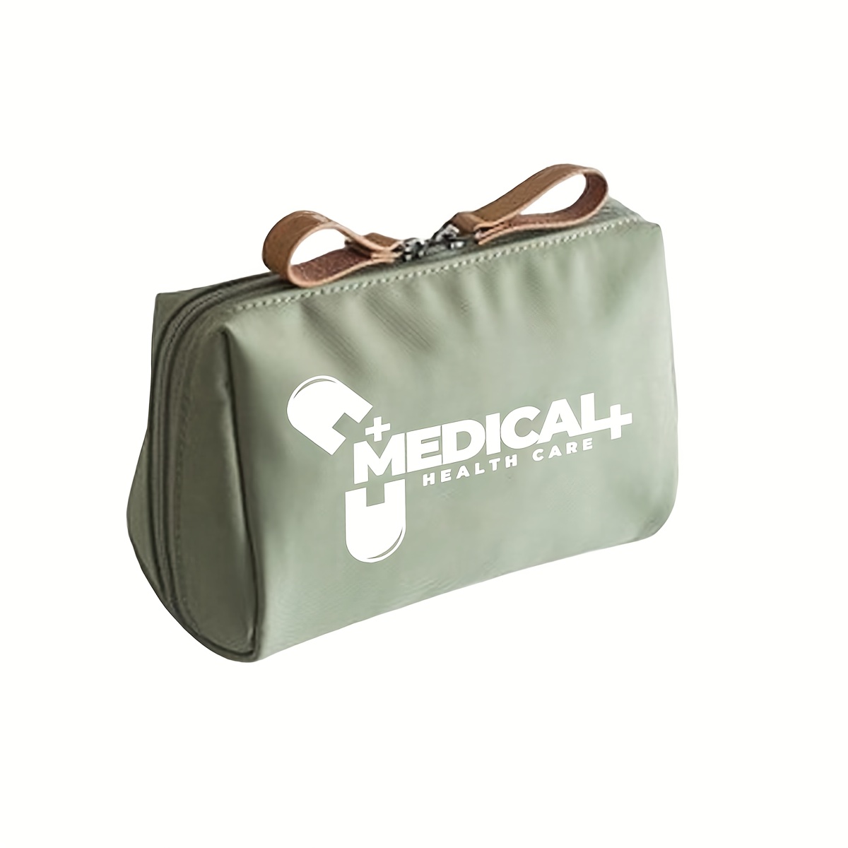 Image of Portable Kit With Cartoon Pill Pattern, Featuring Multiple Small Compartments, Suitable For Travel, Hospitals, And . Portable Kit, Outdoor Travel Medicine Pouch, Suitable For Daily Use