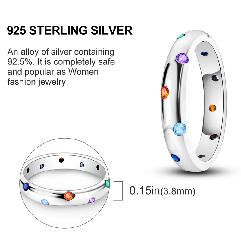 Women's 925 Sterling Silver Colored Bubble Ring, Daily Wear