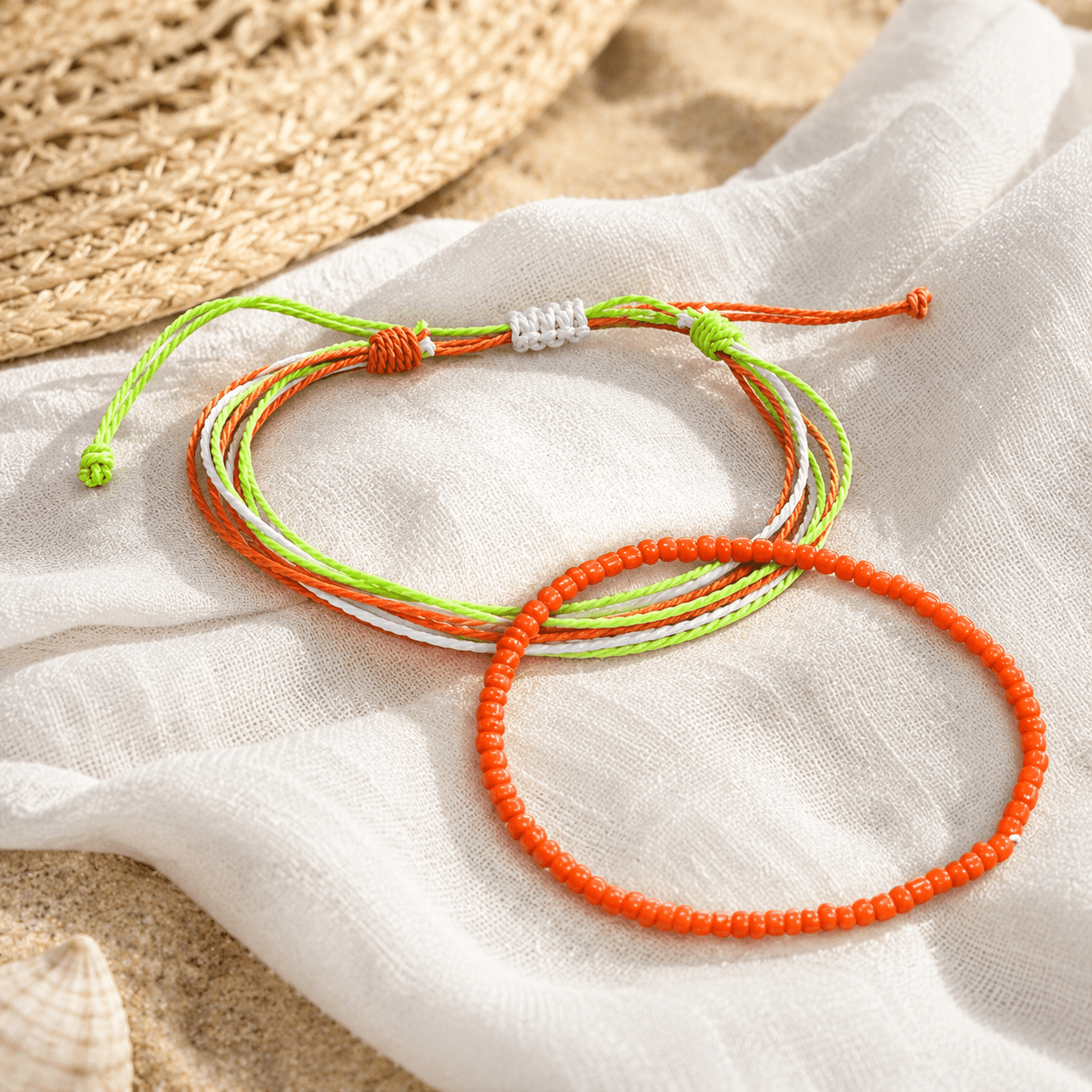 2pc Vintage-Inspired Bohemian Summer Bracelet Set