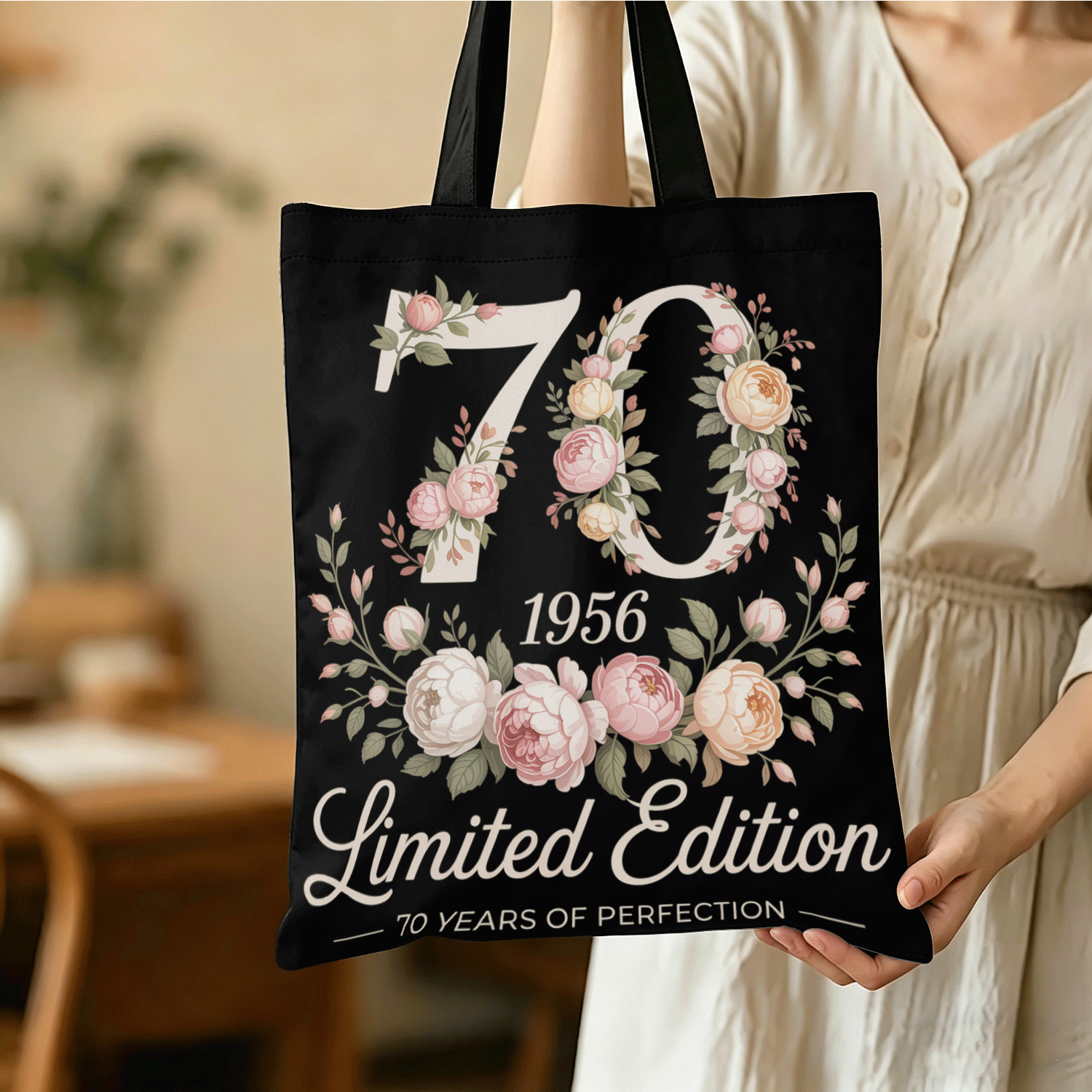 TEMU 1956 Edition Vintage 70th Birthday Tote Bag - Women's Handbag Suitable For Daily Shopping, Students, Travel, And Leisure Activities, Lightweight