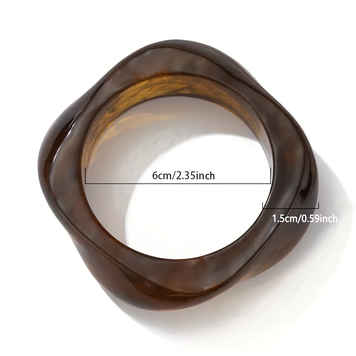 3pcs Vintage Acrylic Bangle Set Unique Transparent Casual Accessory