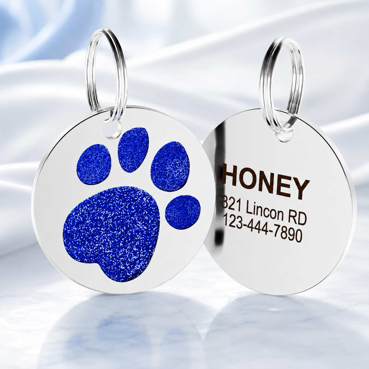 Personalized Double-Sided Pet ID Tag with Custom Name and Phone Number